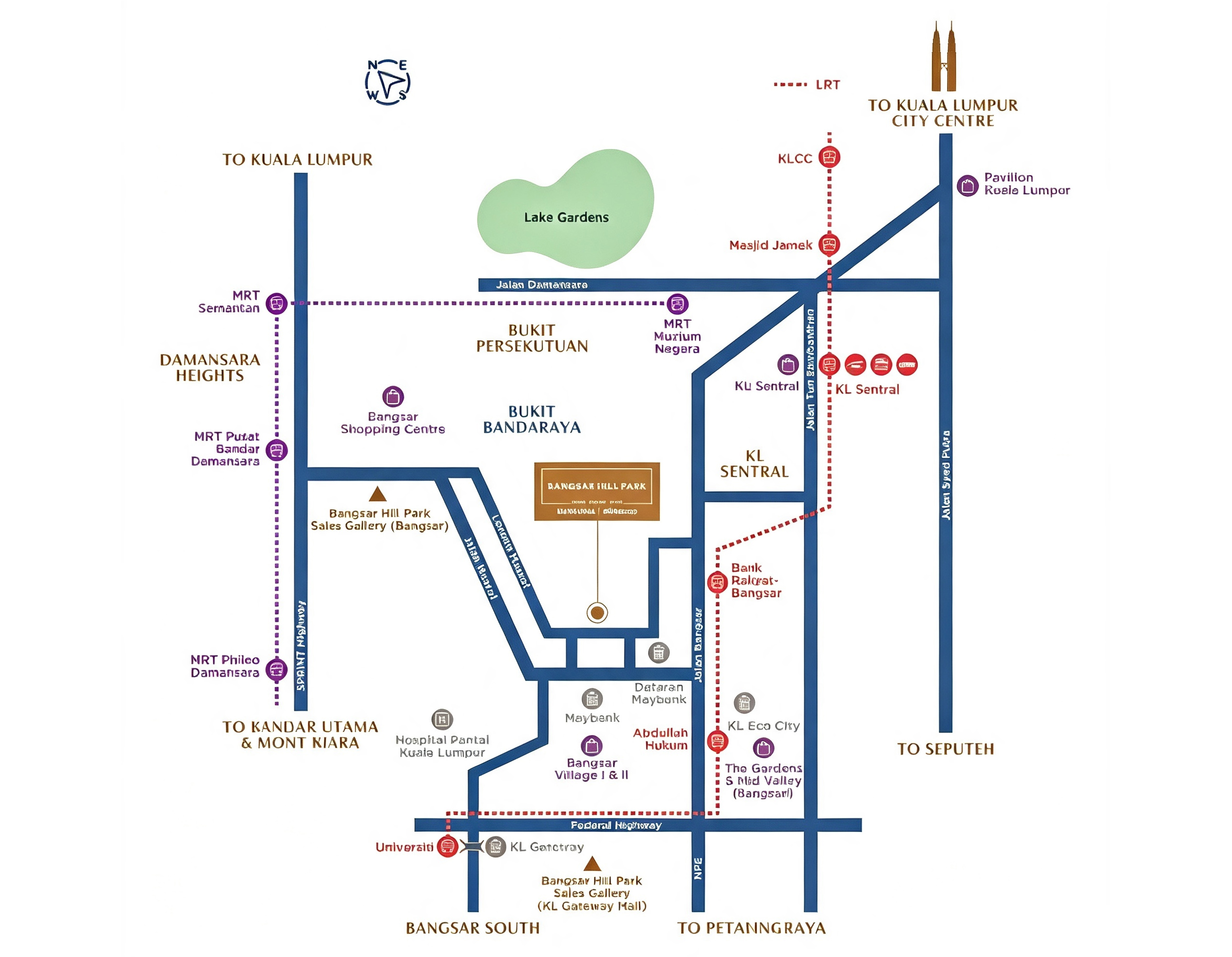 Bangsar Hill Park区位图